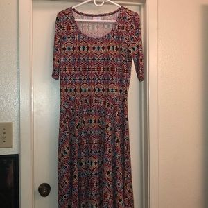 LulaRoe Colorful Print Nicole Dress